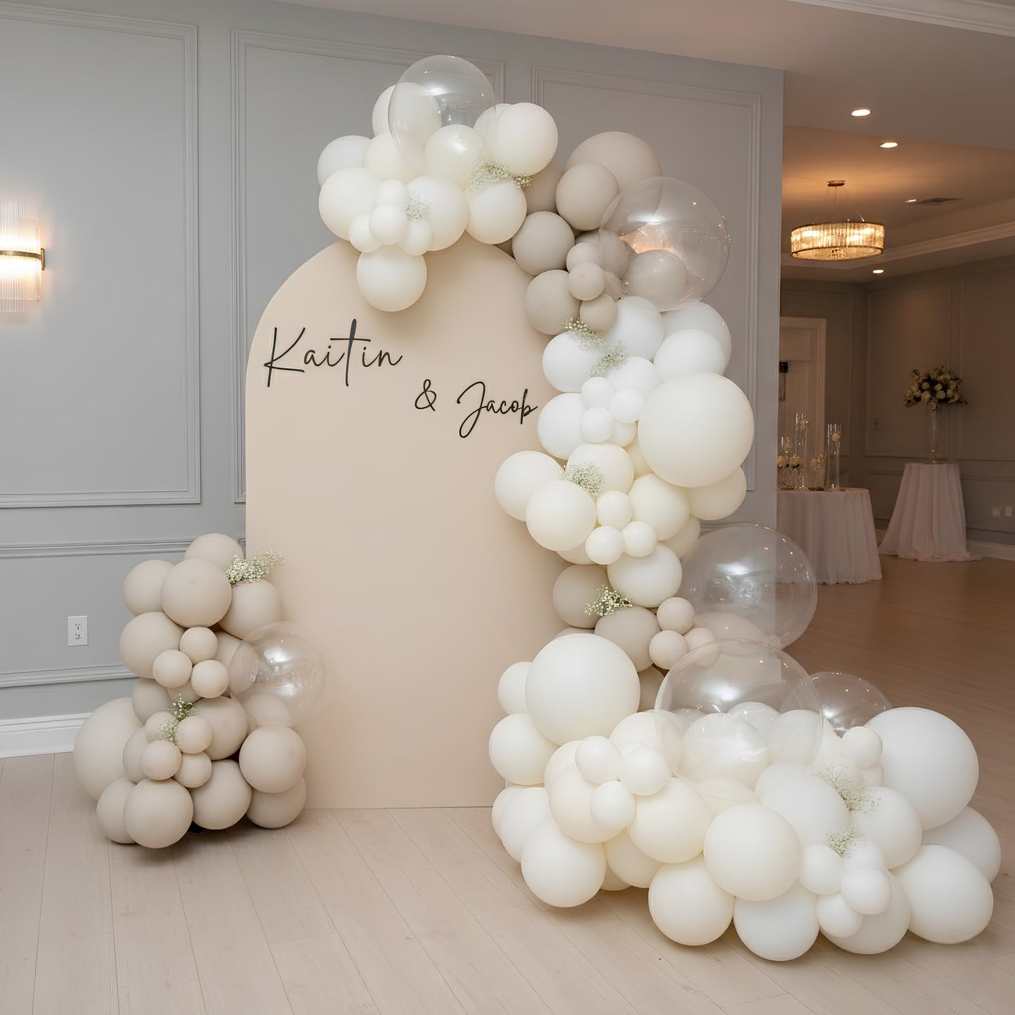 Engagement Backdrop & Garland Set - 8 ft - Custom Print