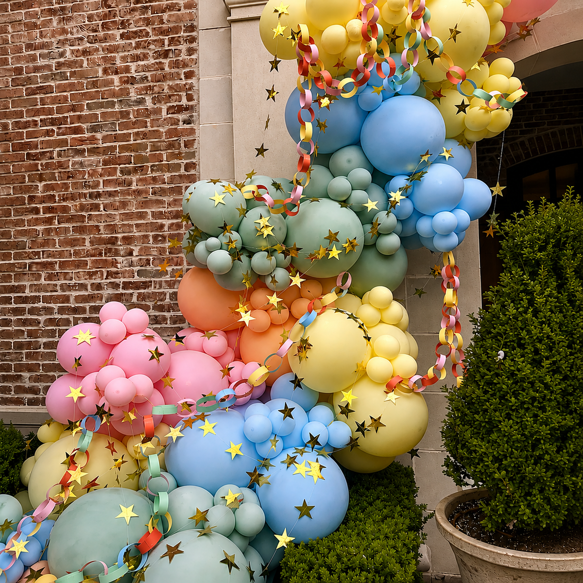 Pastel Star Balloon Garland
