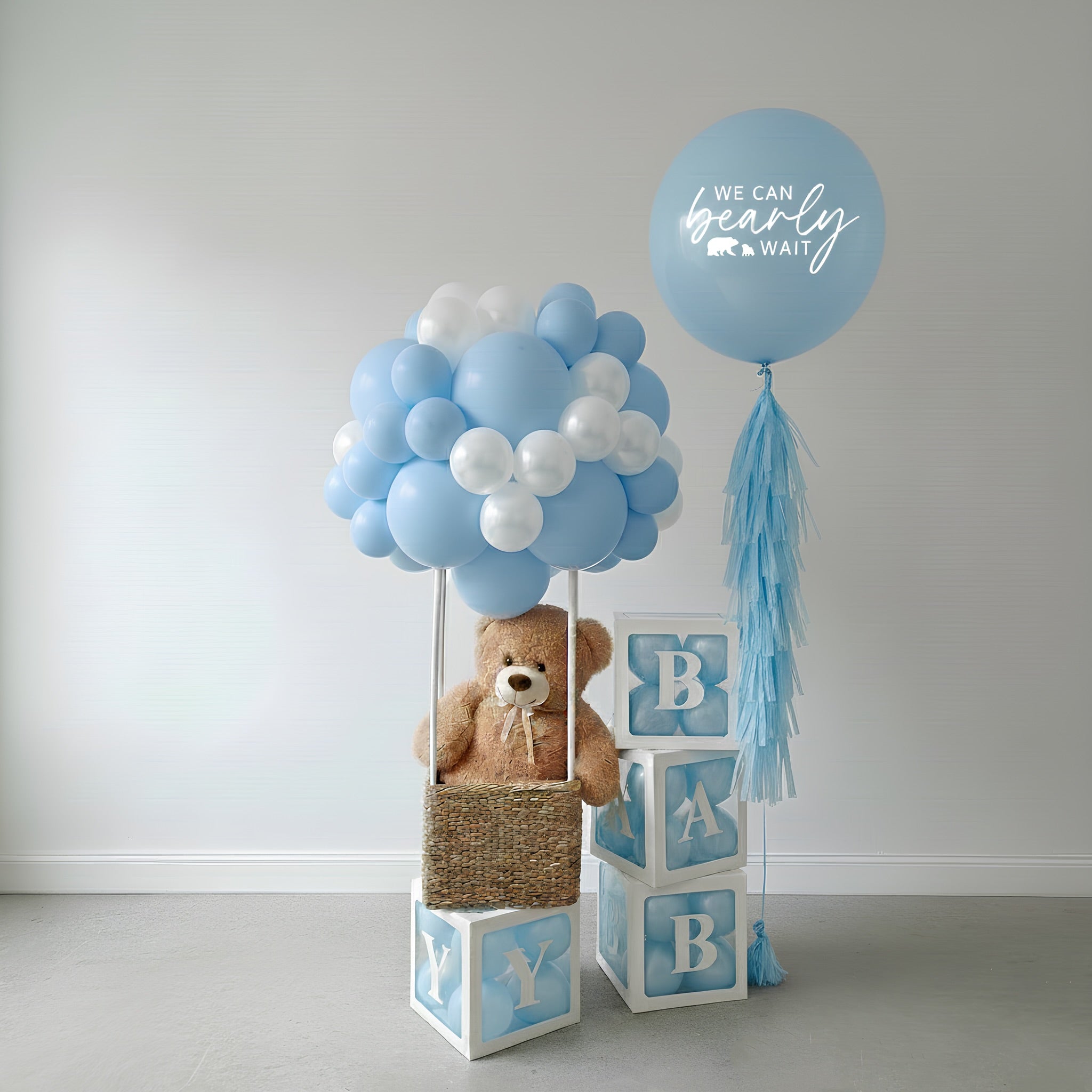 Blue Teddy Bear Dreams Set (Custom Text & Colors)