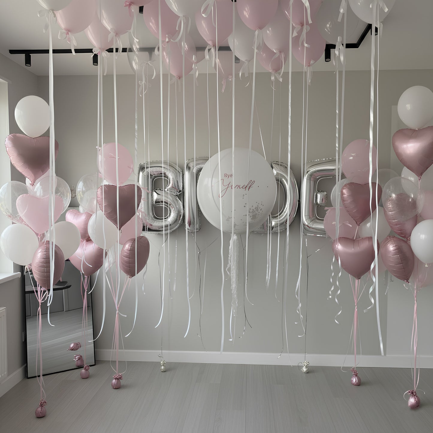 Bachelorette Party X-Large White & Pink Set