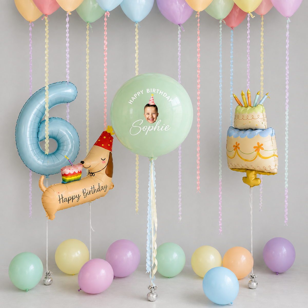 Pastel Birthday Room Balloon Set