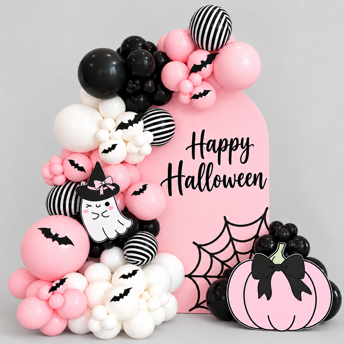 Baby Pink Halloween Balloon Backdrop Set