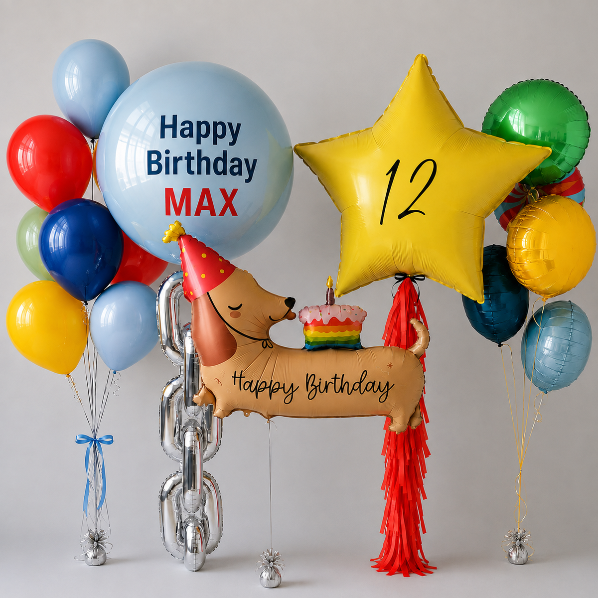 Birthday Star Dog Balloon Set