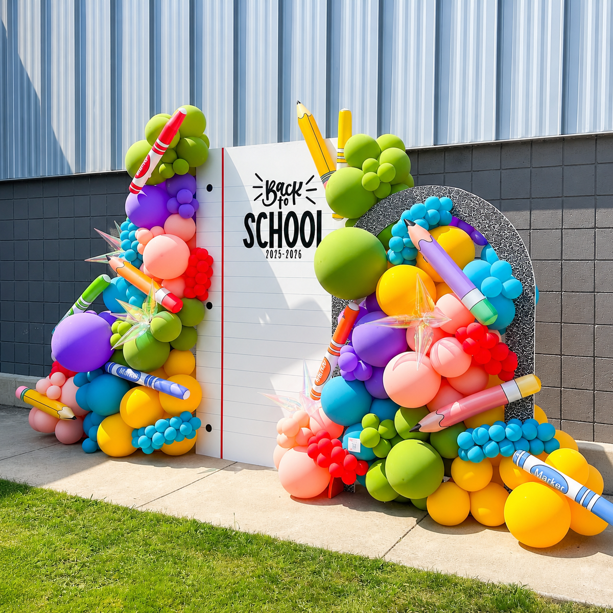 Large Back to School Double Backdrop