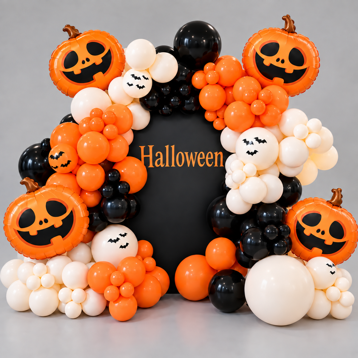 Pumpkin Halloween Circle Balloon Backdrop