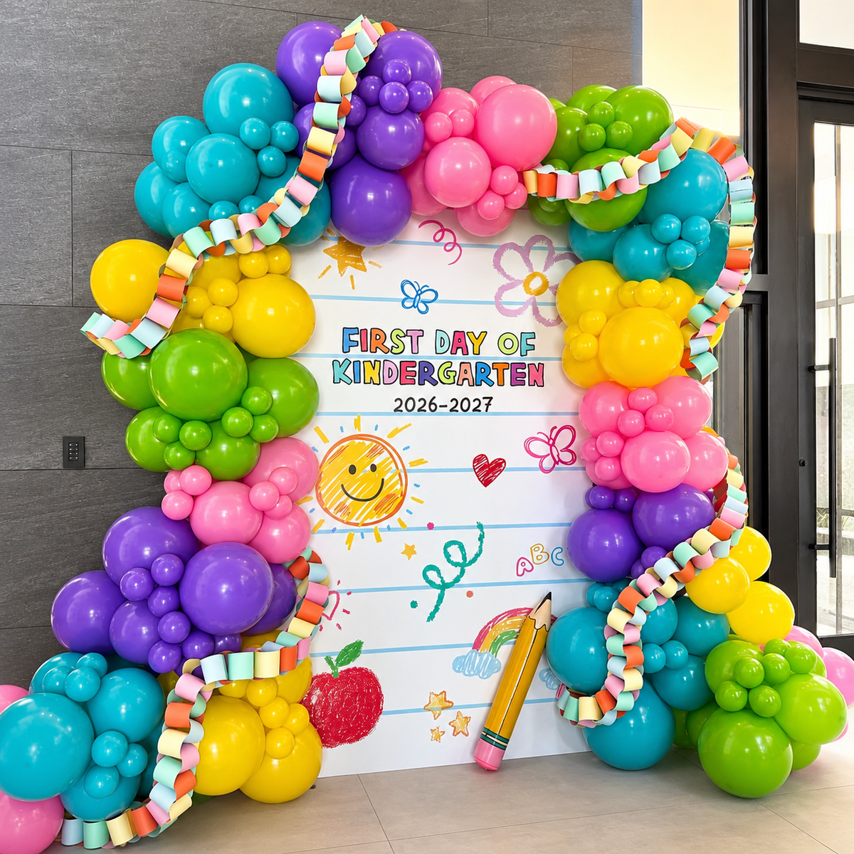 Colorful Back To School Backdrop