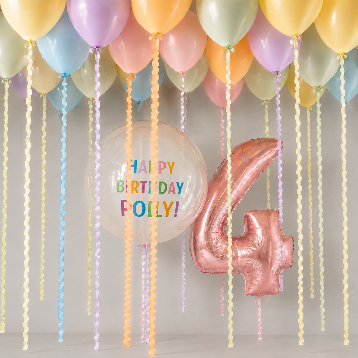 Pastel Birthday Ceiling Balloon Set