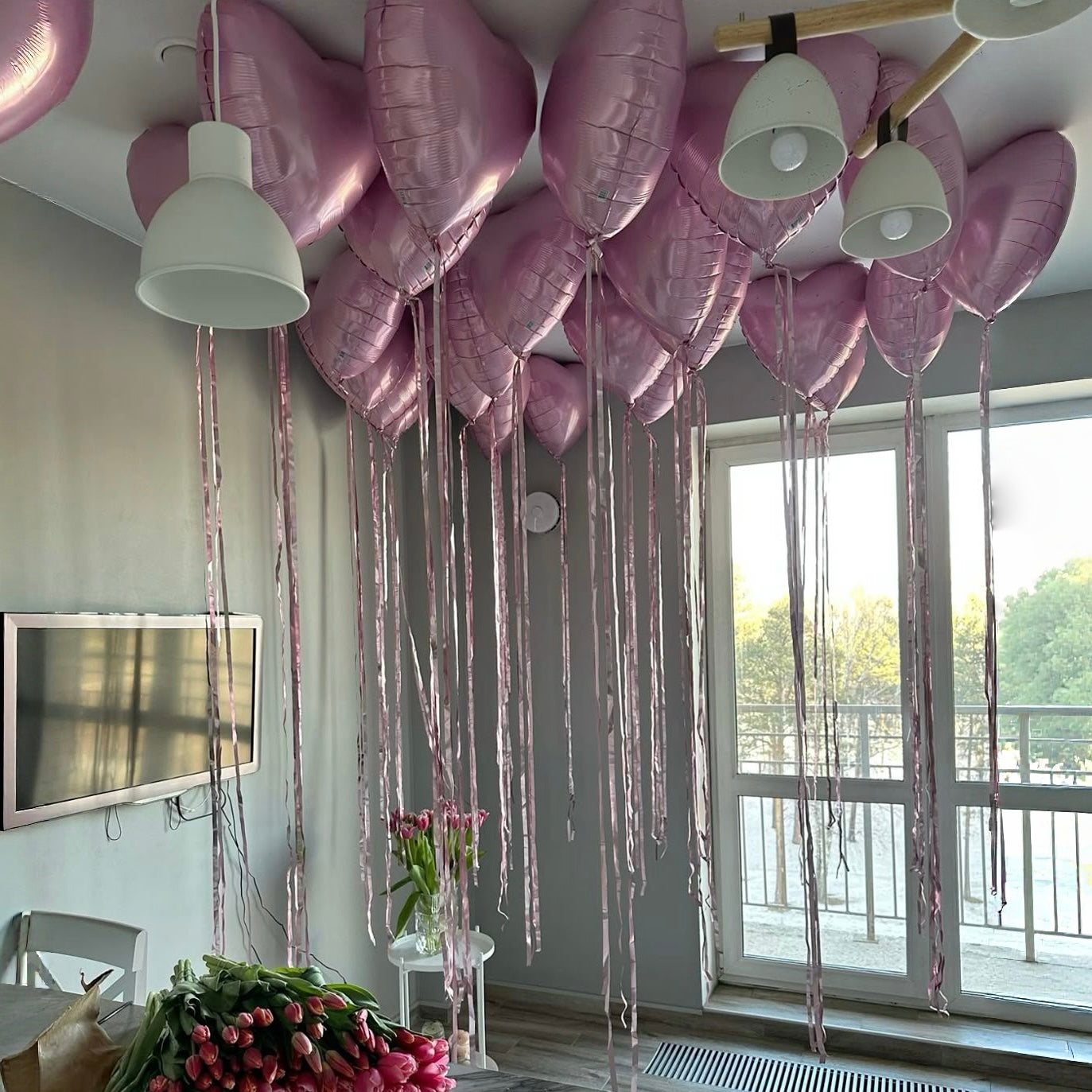 Pink Hearts with tassels