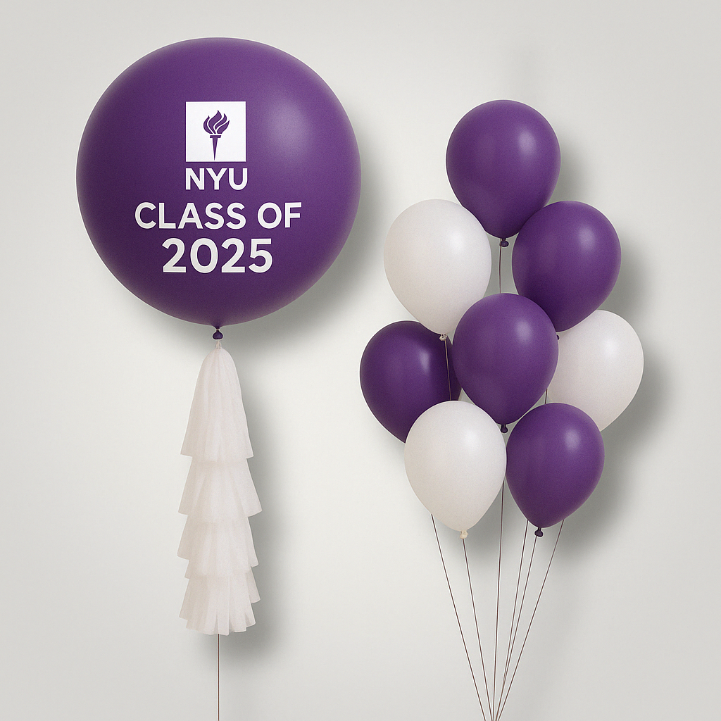 NYU Graduation Balloons - Custom