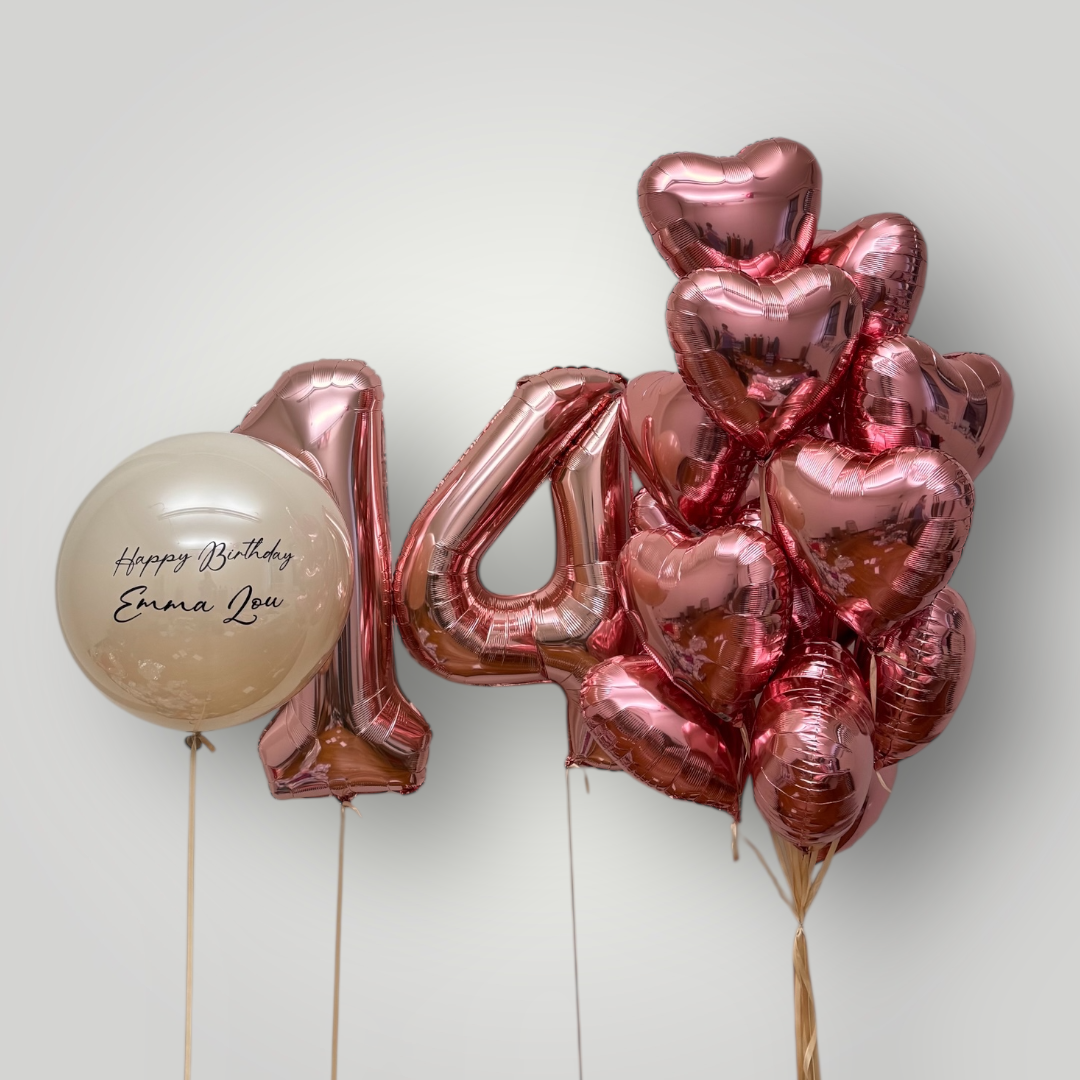 Beige & Rose Gold Birthday Set