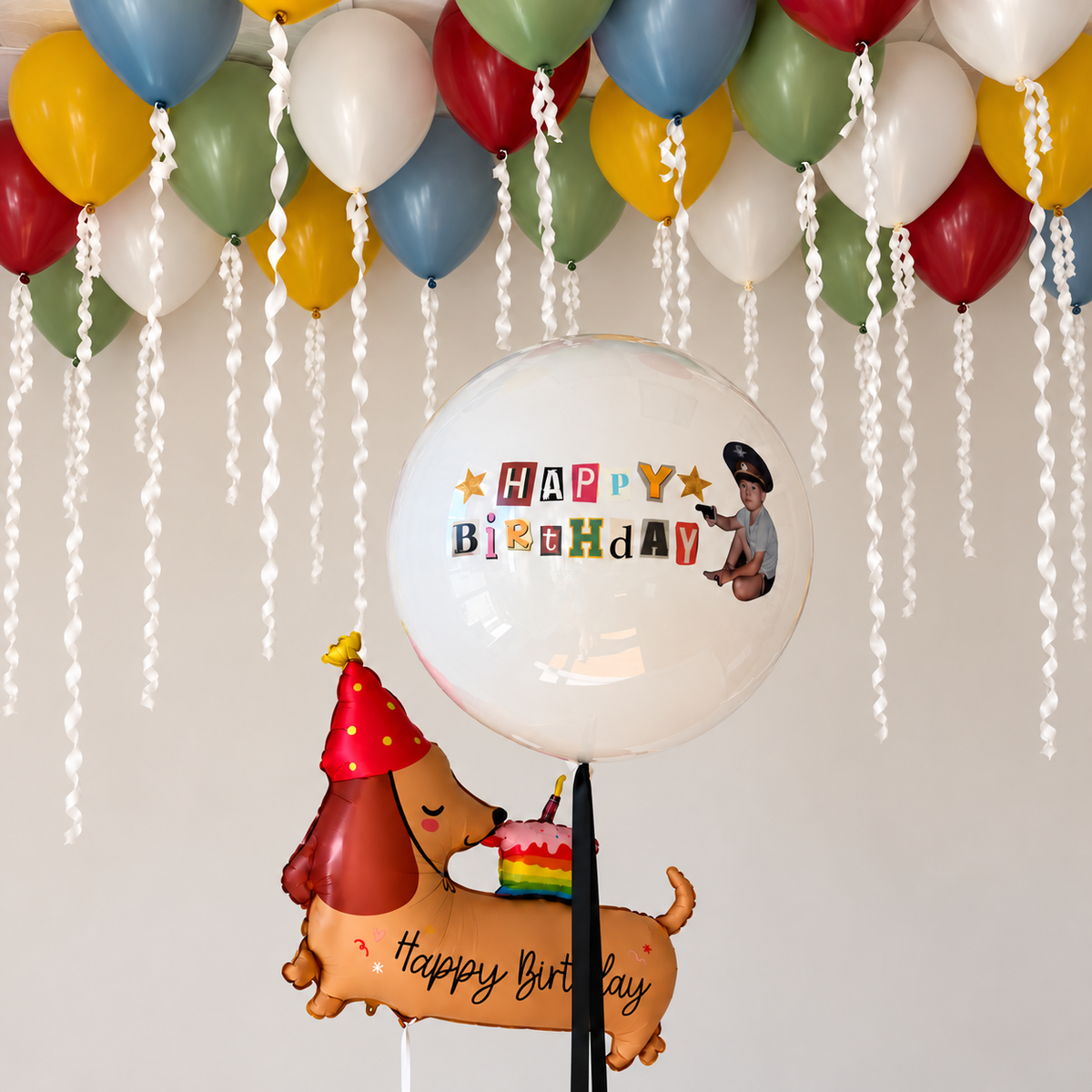 Party Pup Personalized Birthday Balloon Set
