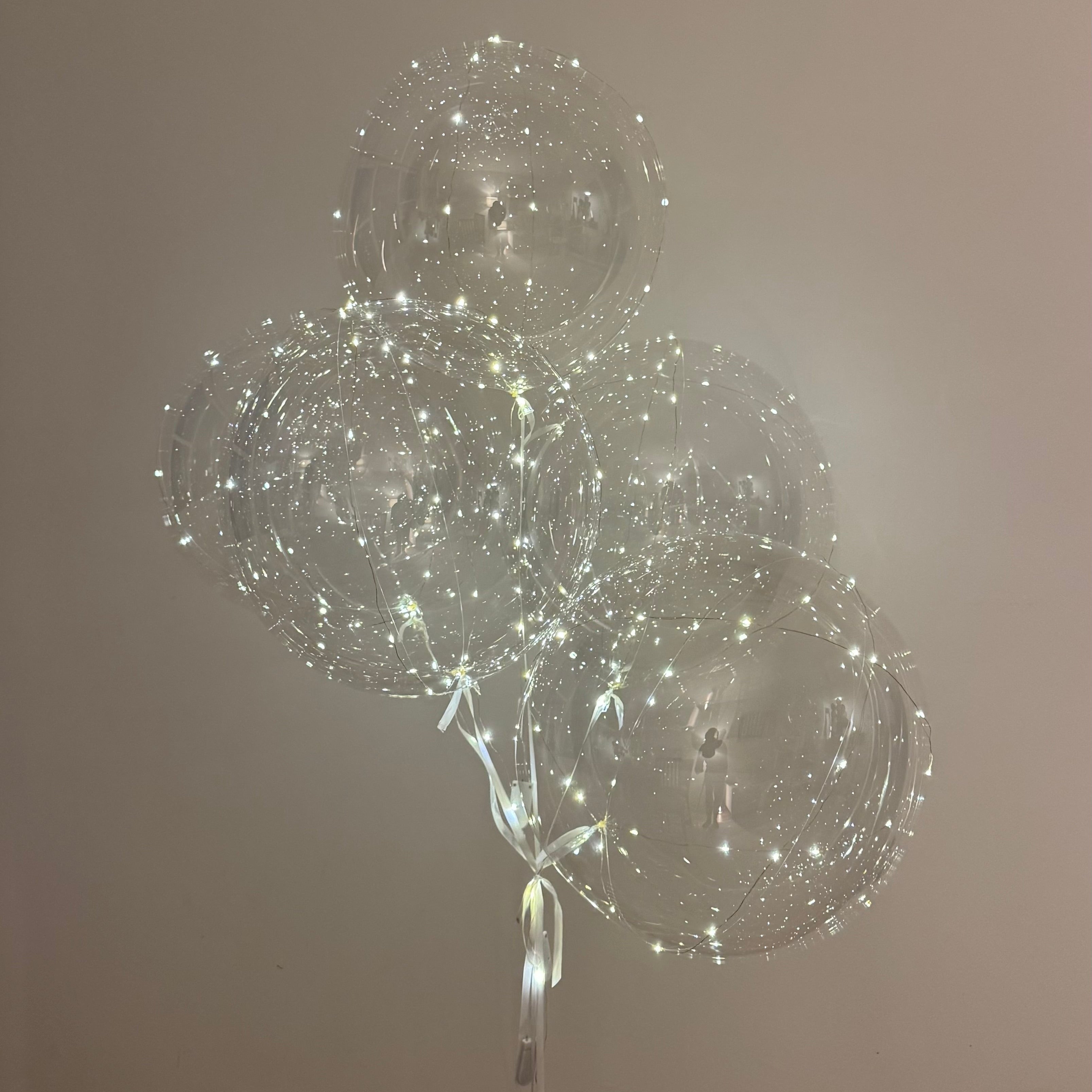 5 LED Christmas & NYE Balloons (helium inflated)