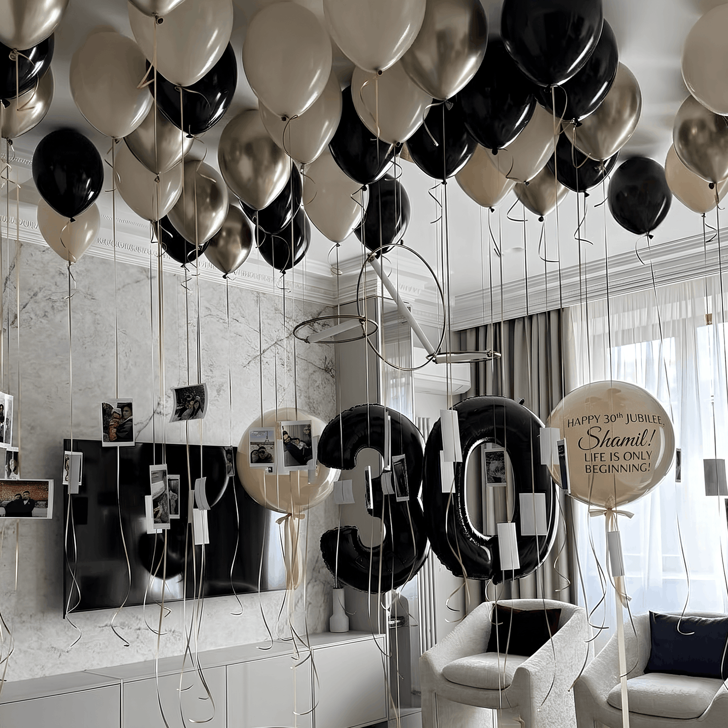 Noir Balloon Surprise (Customized with Photos)