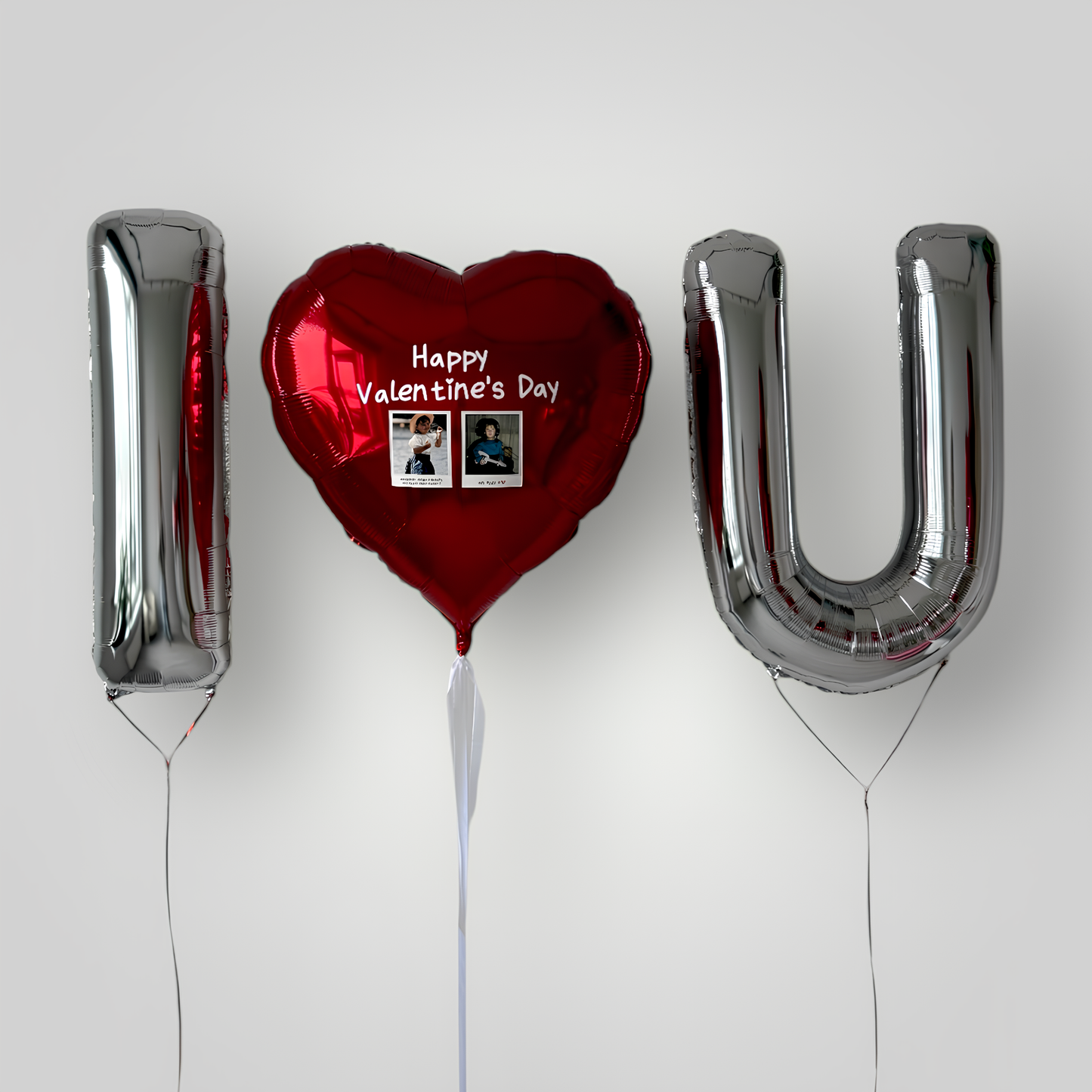 I LOVE U - Red & Silver Set (Customized w Photos)