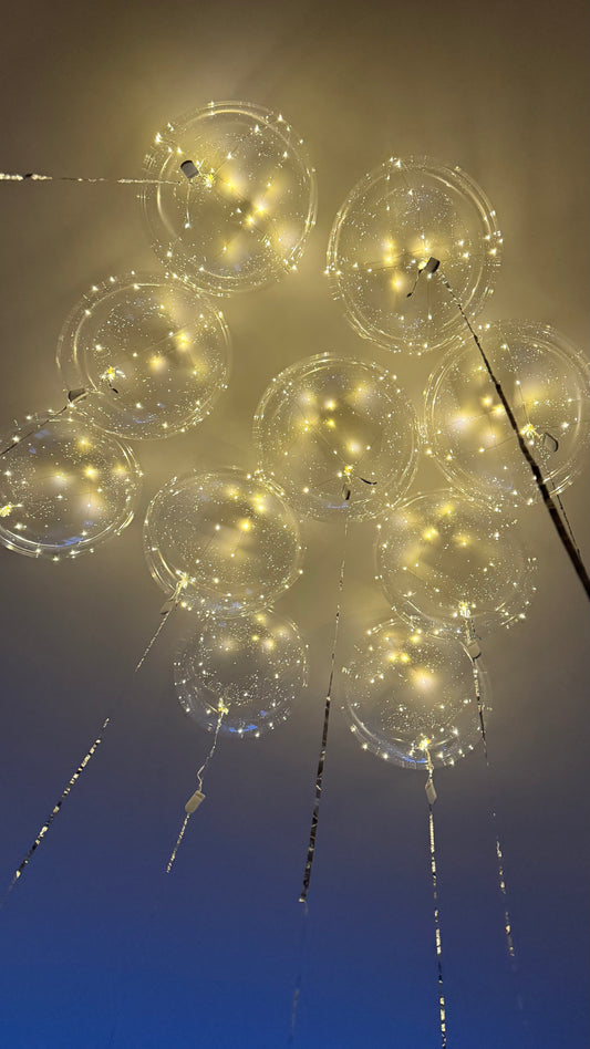 5 LED Balloons (helium inflated)
