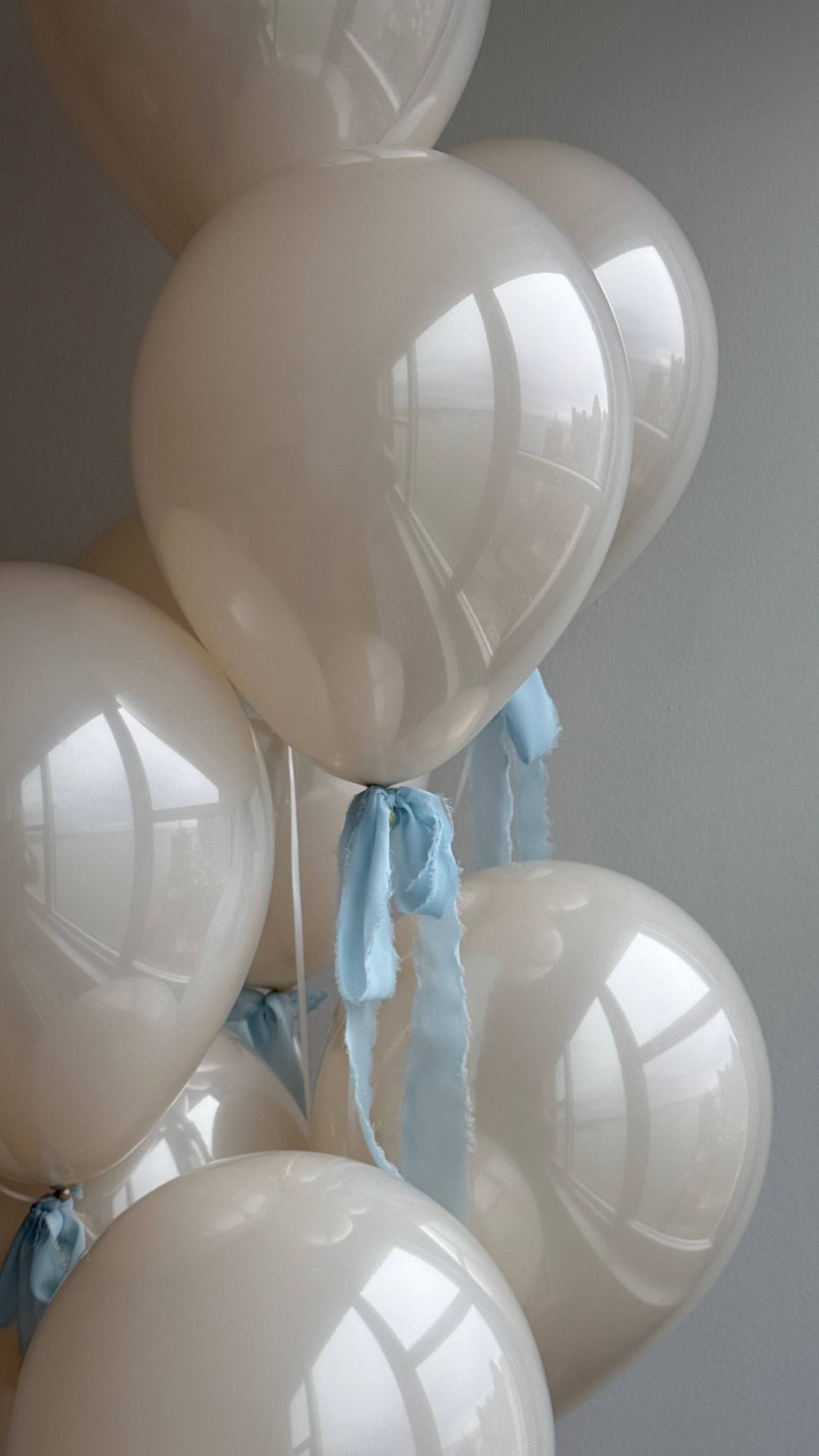 Glass Balloons with chiffon ribbon - Baby Boy / Baby Girl