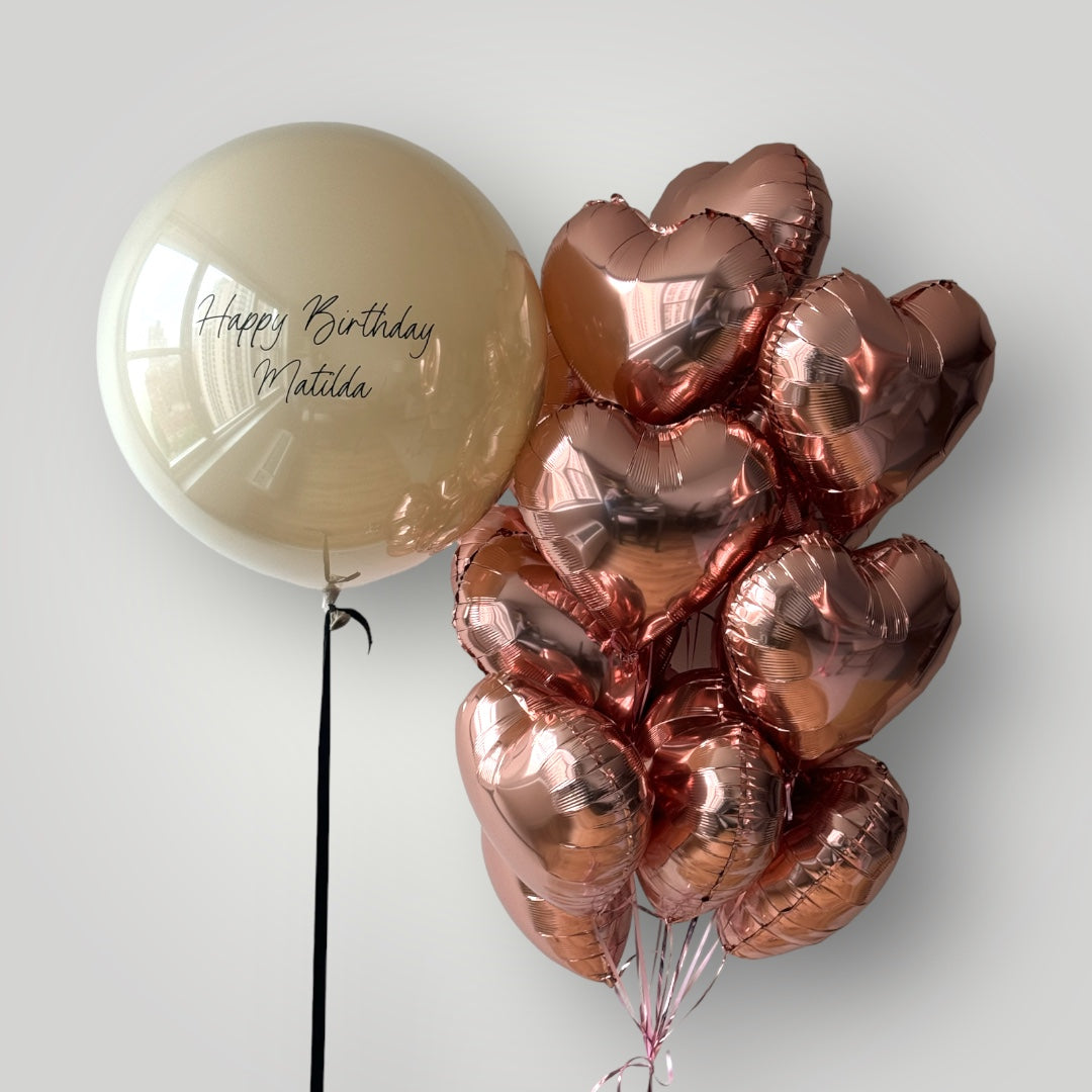 Simple Beige & Rose Gold Birthday Set