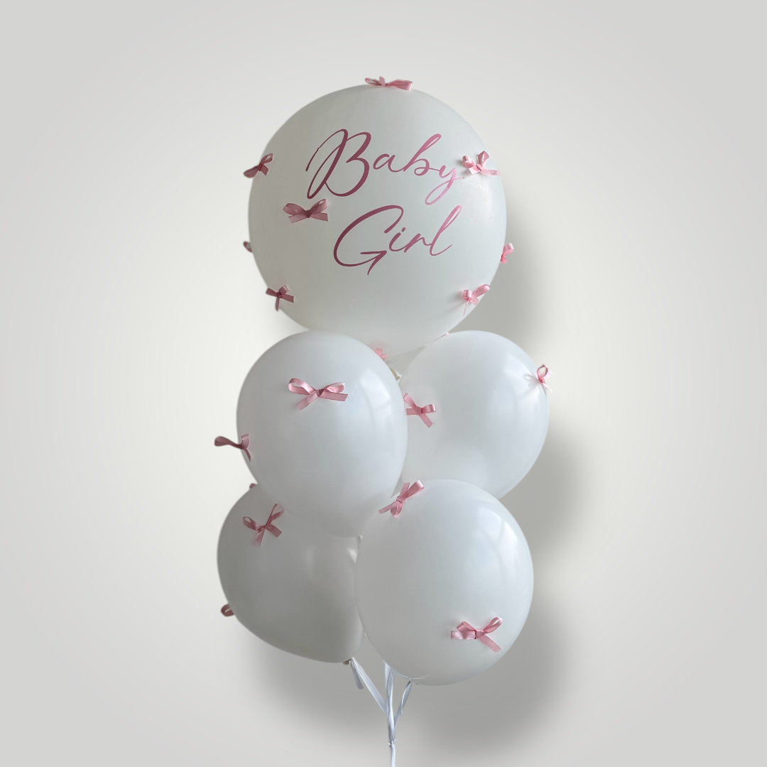 Elegant Bows Bouquet with Custom balloon (select color)