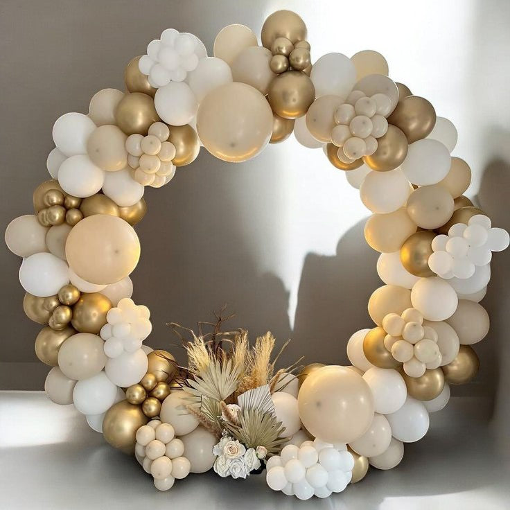 Circle Stand with Custom Balloon Garland – Full Package