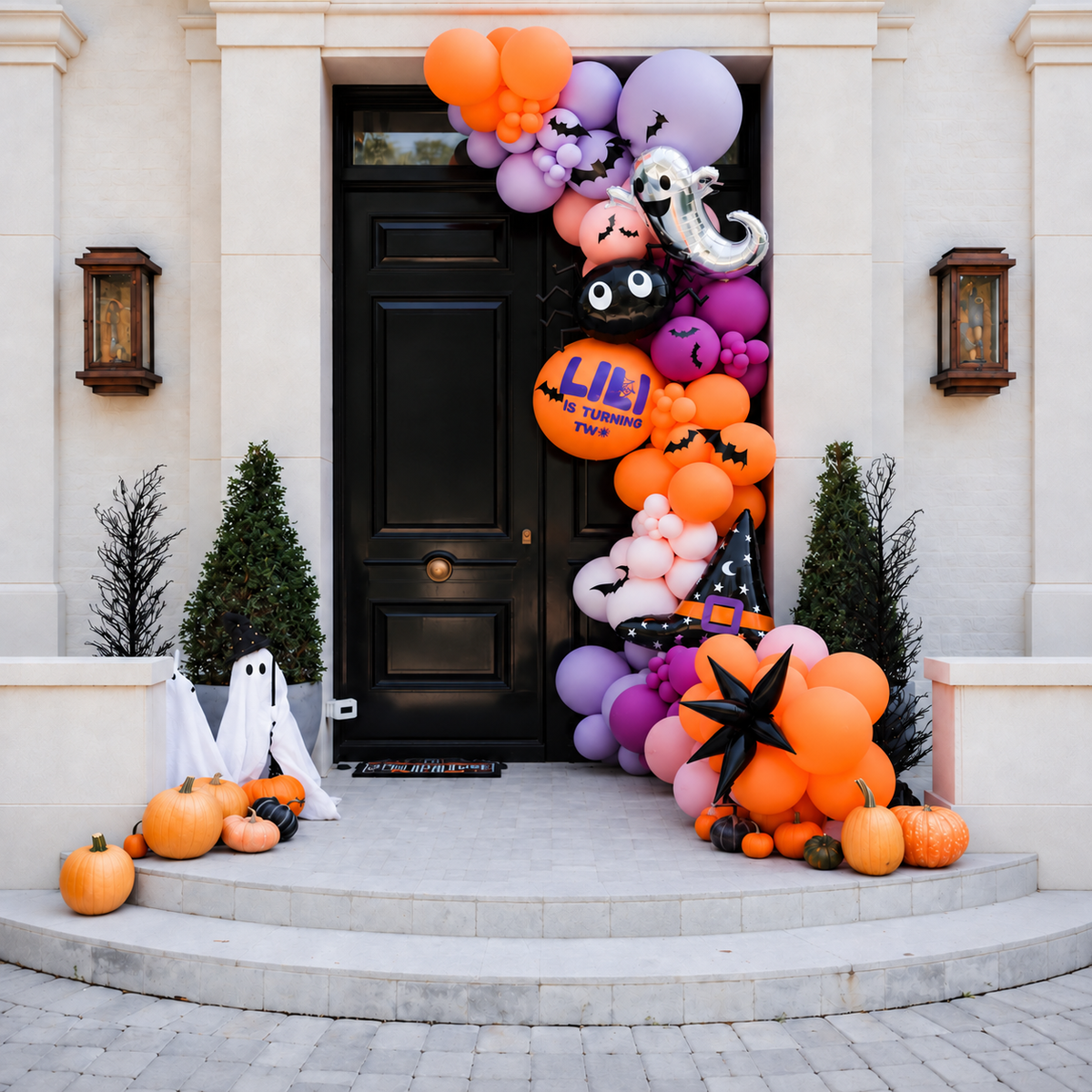 Halloween Birthday Entrance Balloon Garland