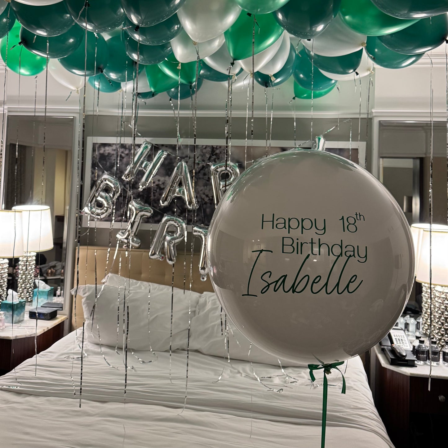 Forest Green & Silver Balloon Set (Customized)