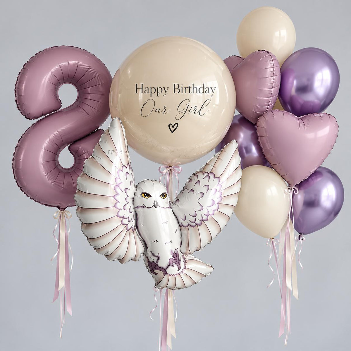 Enchanted Snowy Owl Birthday Balloon Set