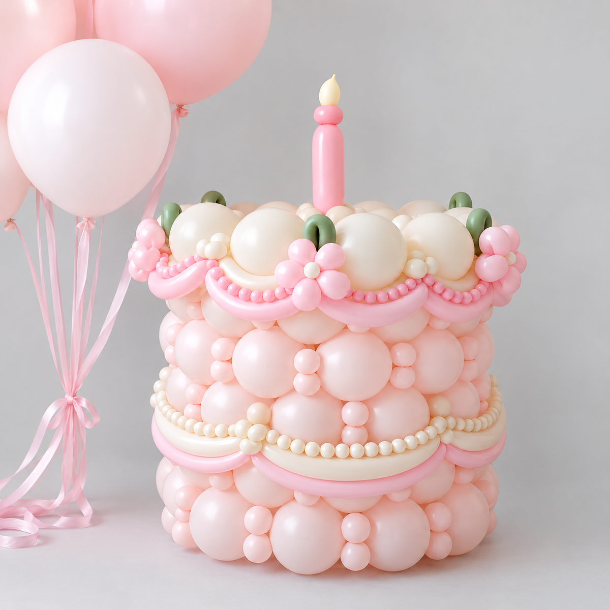 Pink Birthday Cake Balloon Set