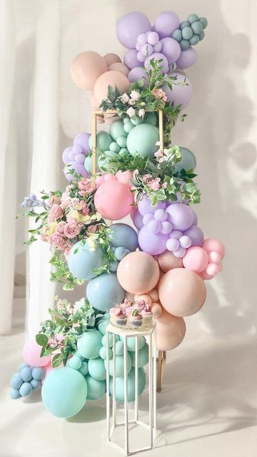 Balloon Garland with floral add-ons