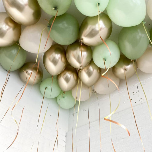 Champagne Green Balloons