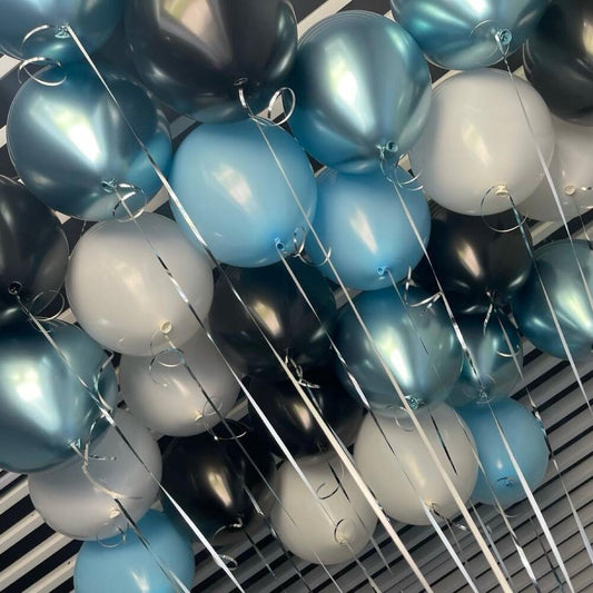 Chrome Blue Balloons