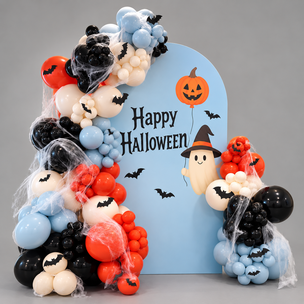 Baby Blue Halloween Balloon Backdrop set