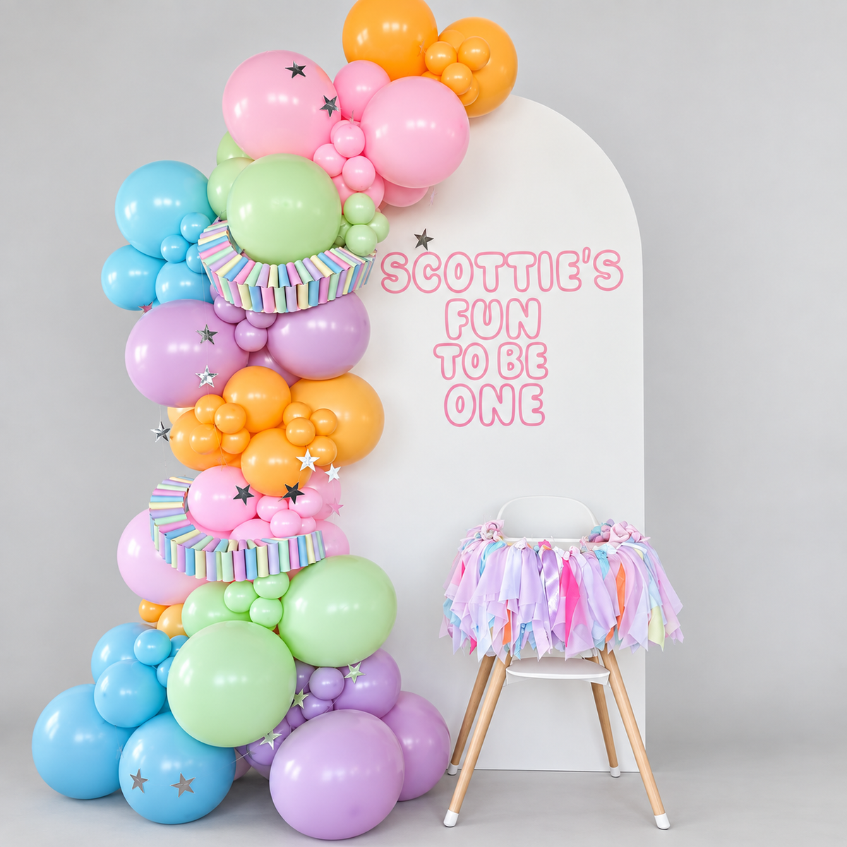 Pastel Birthday Balloon Backdrop