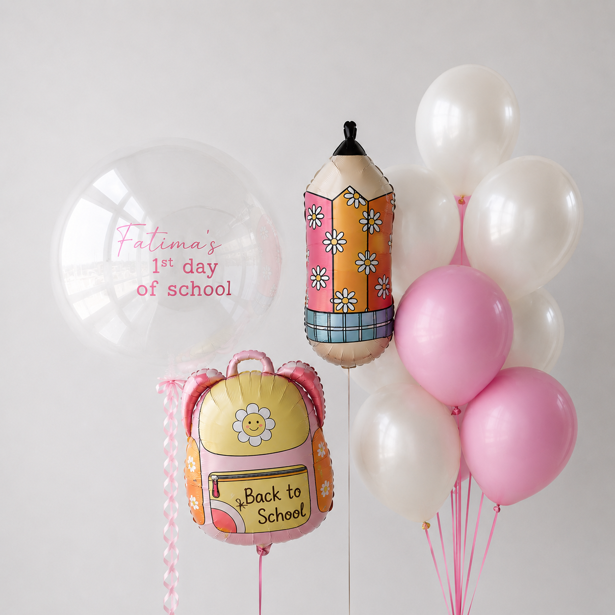 First Day of School Pink Balloon Set