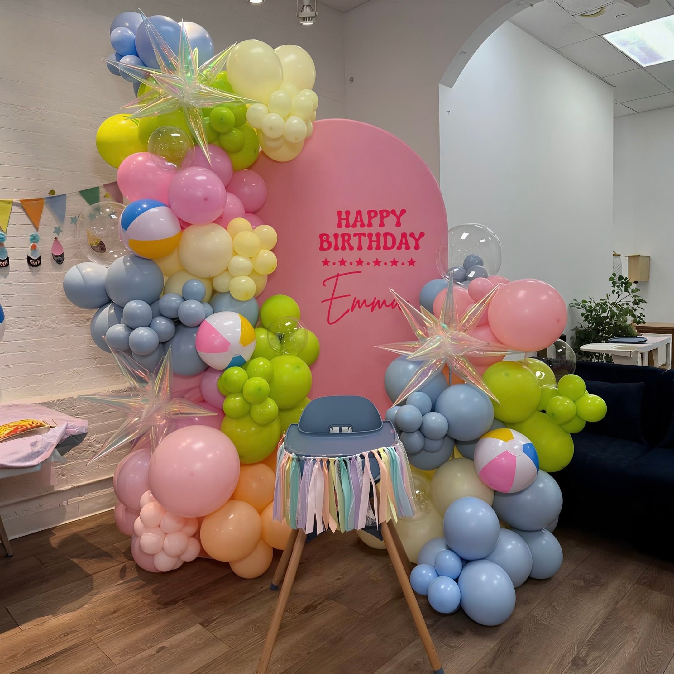 Single Arched Backdrop with Mylar add-ons (Custom Design)