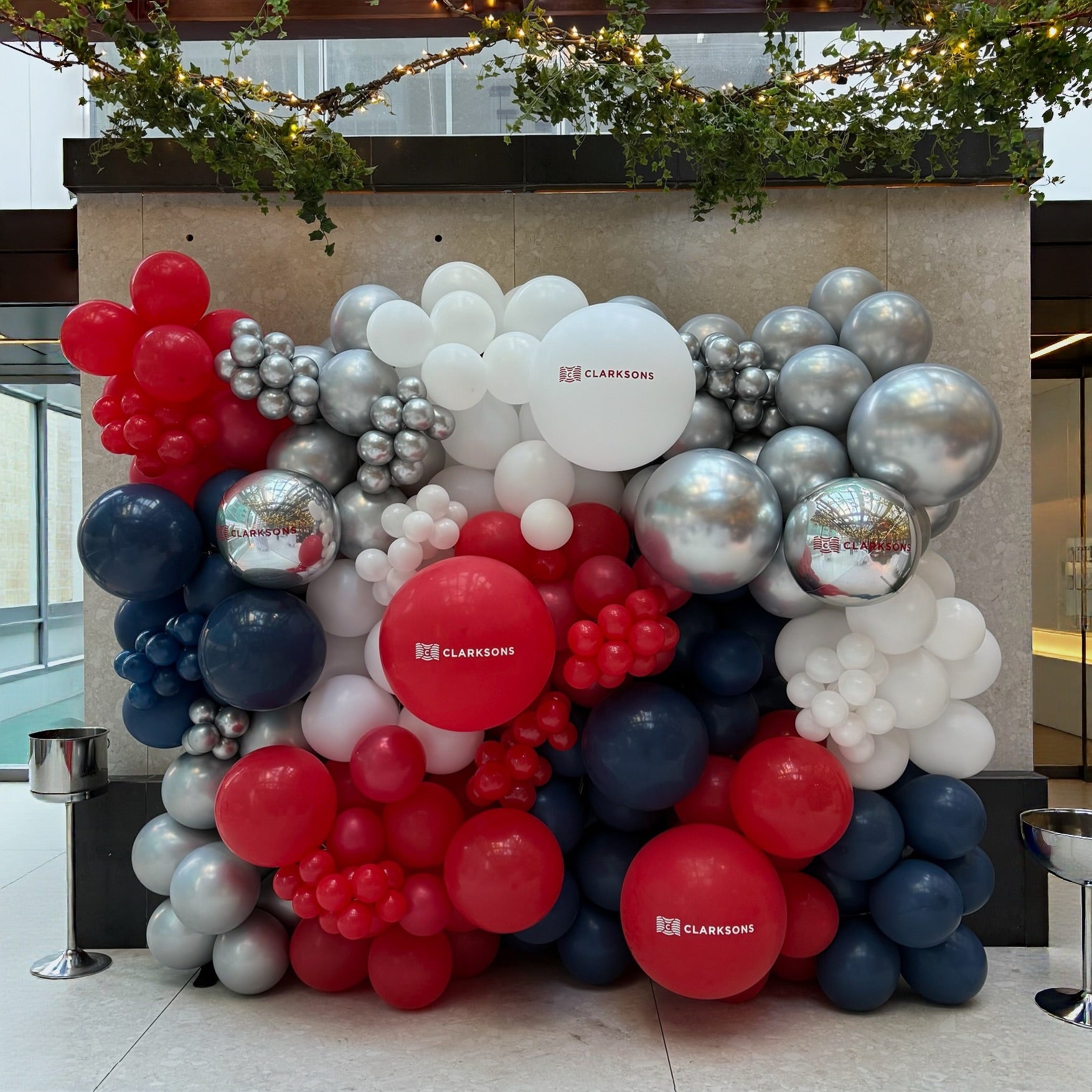 Organic Balloon Wall with Custom Prints