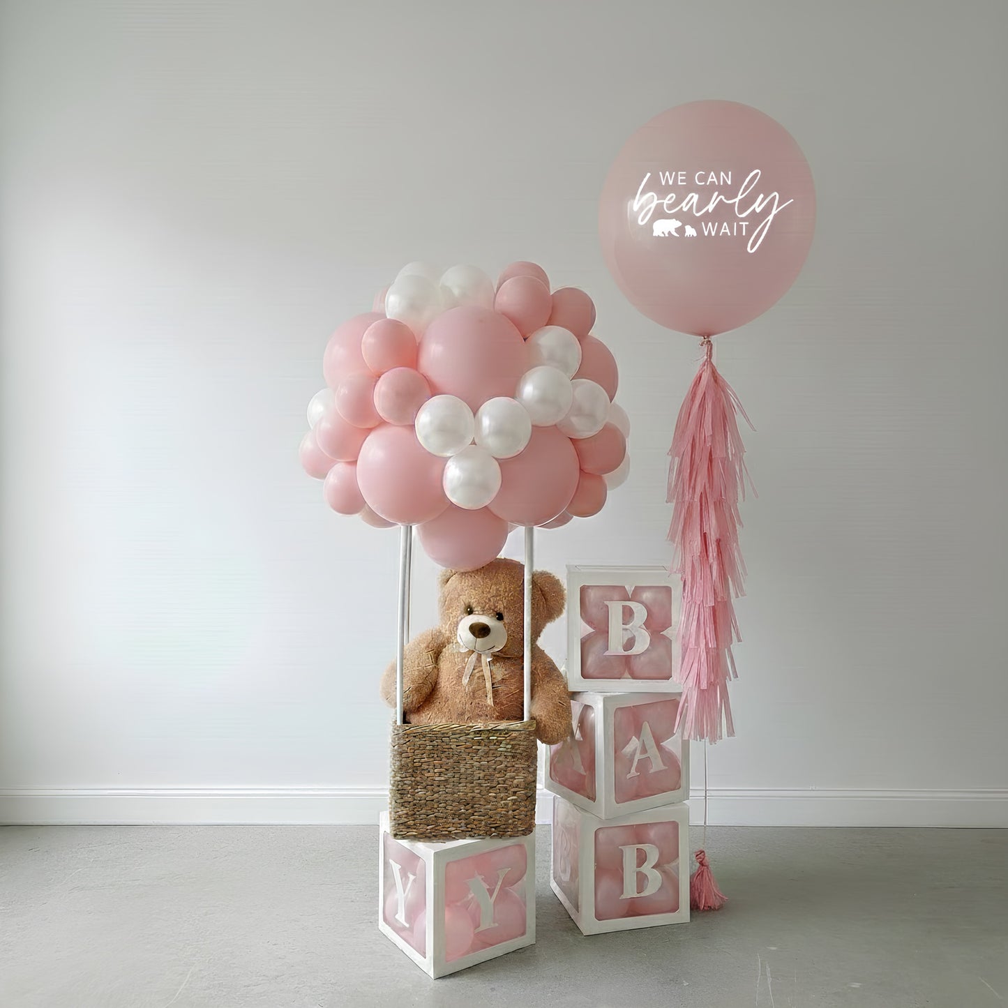 Pink Teddy Bear Dreams Set (Custom Text & Colors)