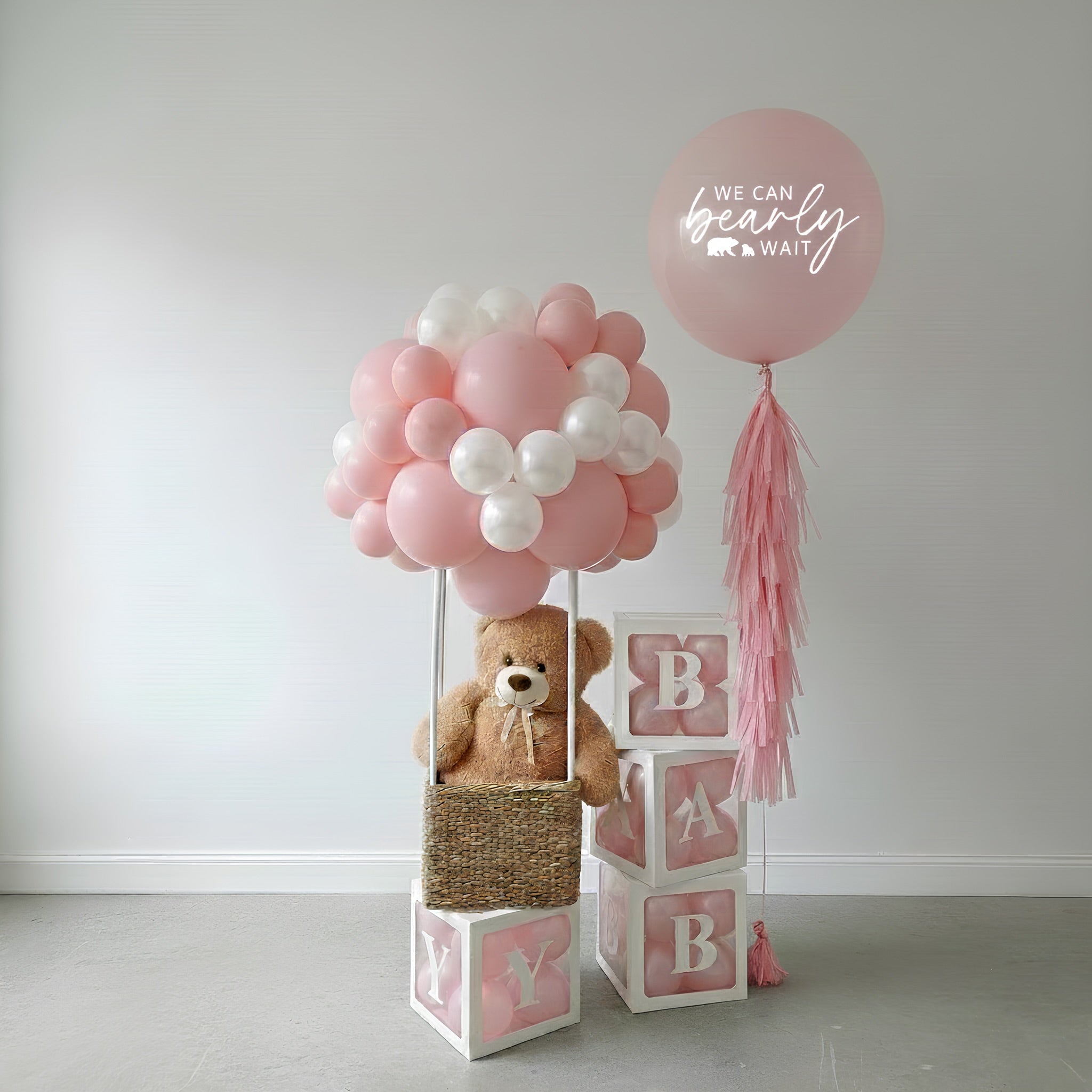 Pink Teddy Bear Dreams Set (Custom Text & Colors)