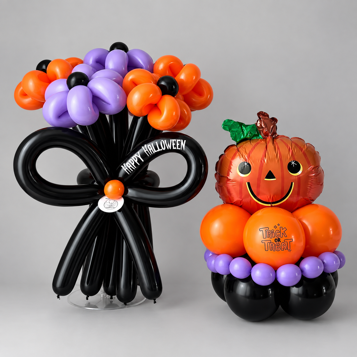 Halloween Balloon Flower & Pumpkin Cake Set