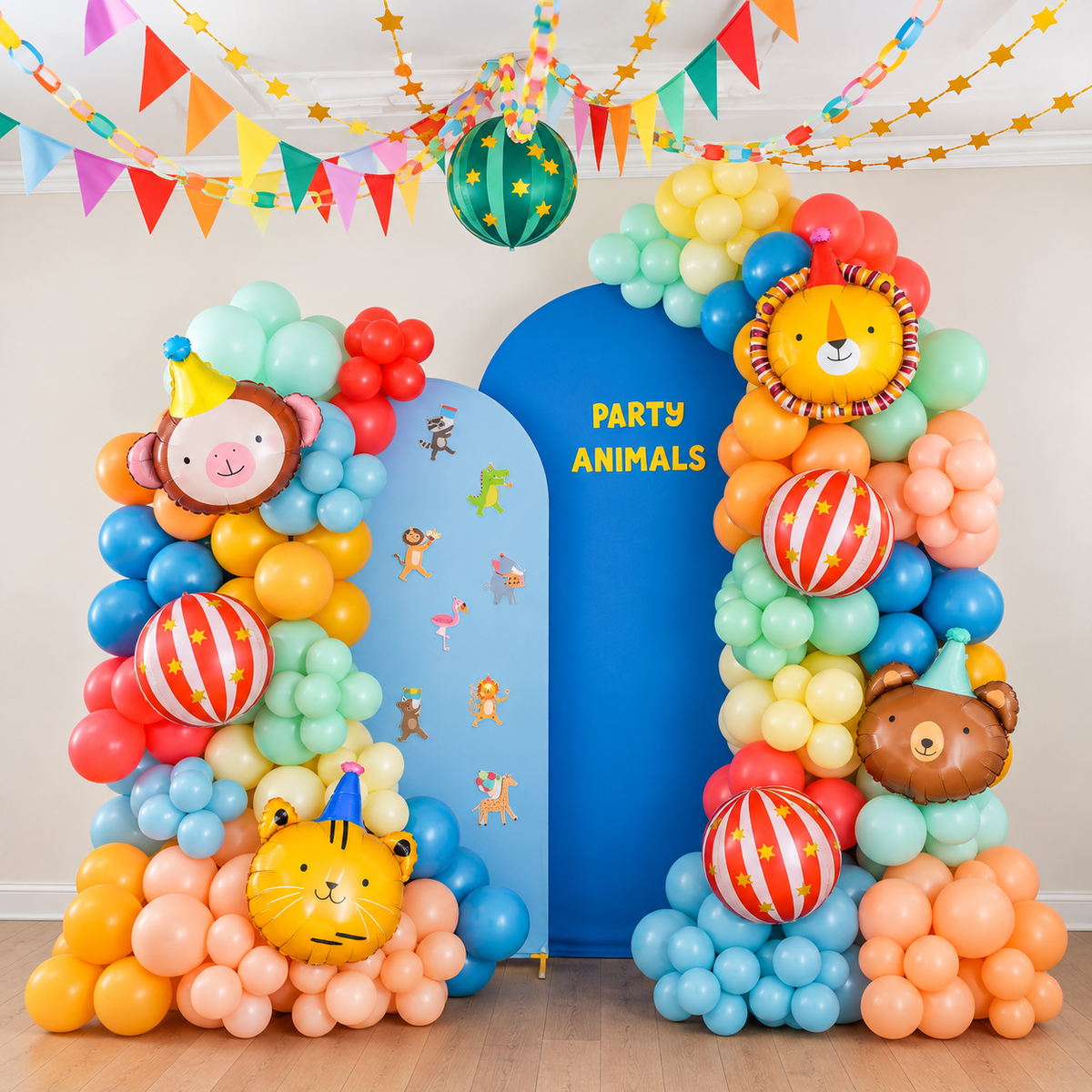 Party Animals Birthday Balloon Set