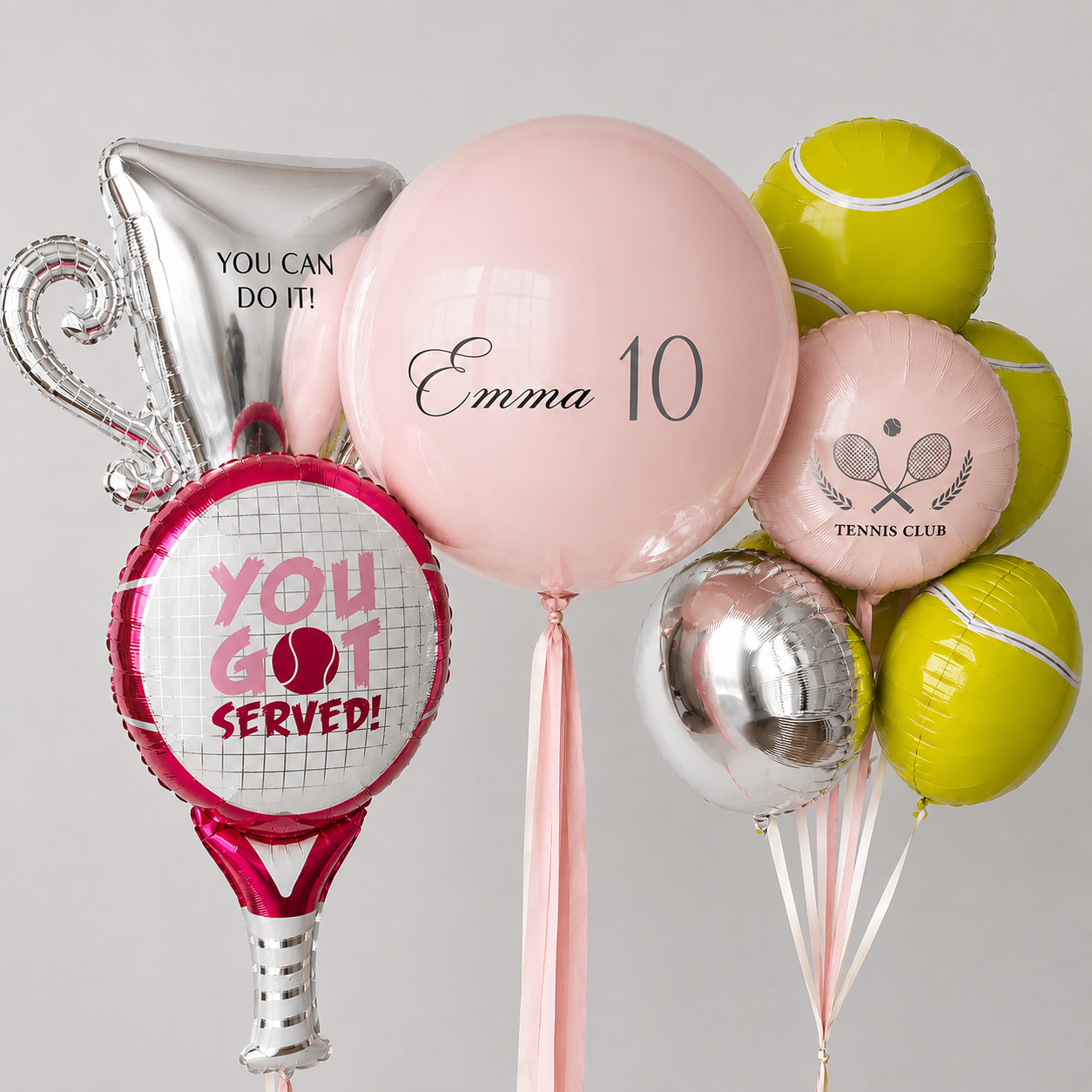 Tennis Birthday Pink Balloon Set
