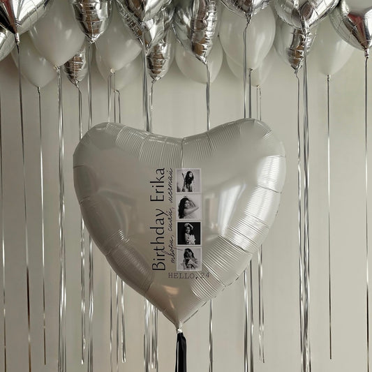 White & Silver Photo Heart Set