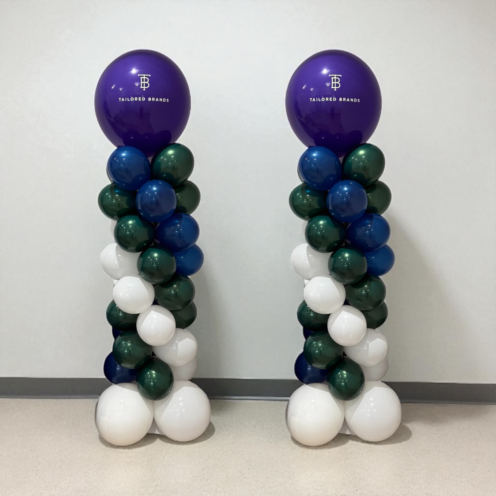 Classic Balloon Columns with Custom Topper - Set of 2