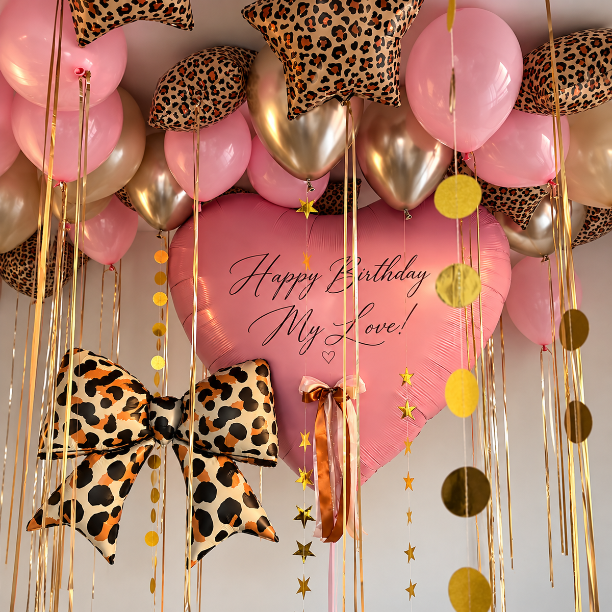 Wild at Heart Birthday Balloon Set with 72" XL Heart
