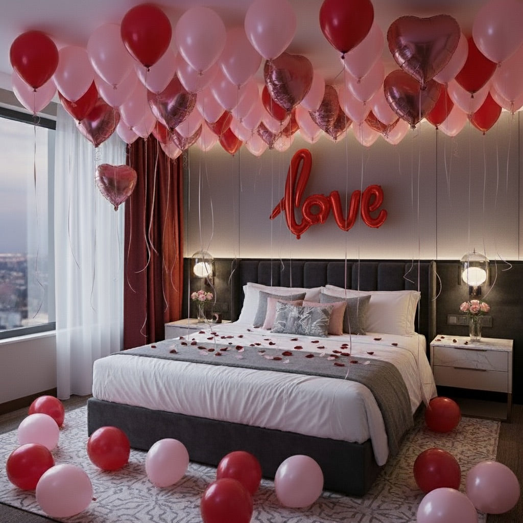 Pink & Red LOVE Balloon Room Set