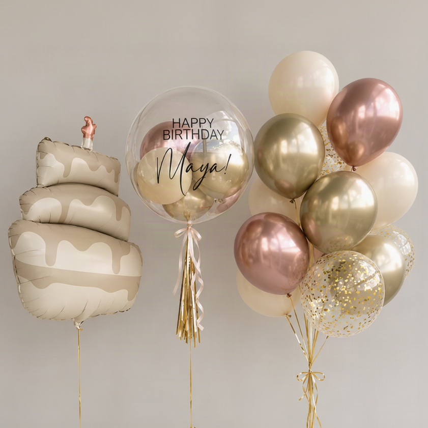 Champagne Cake Balloon Set