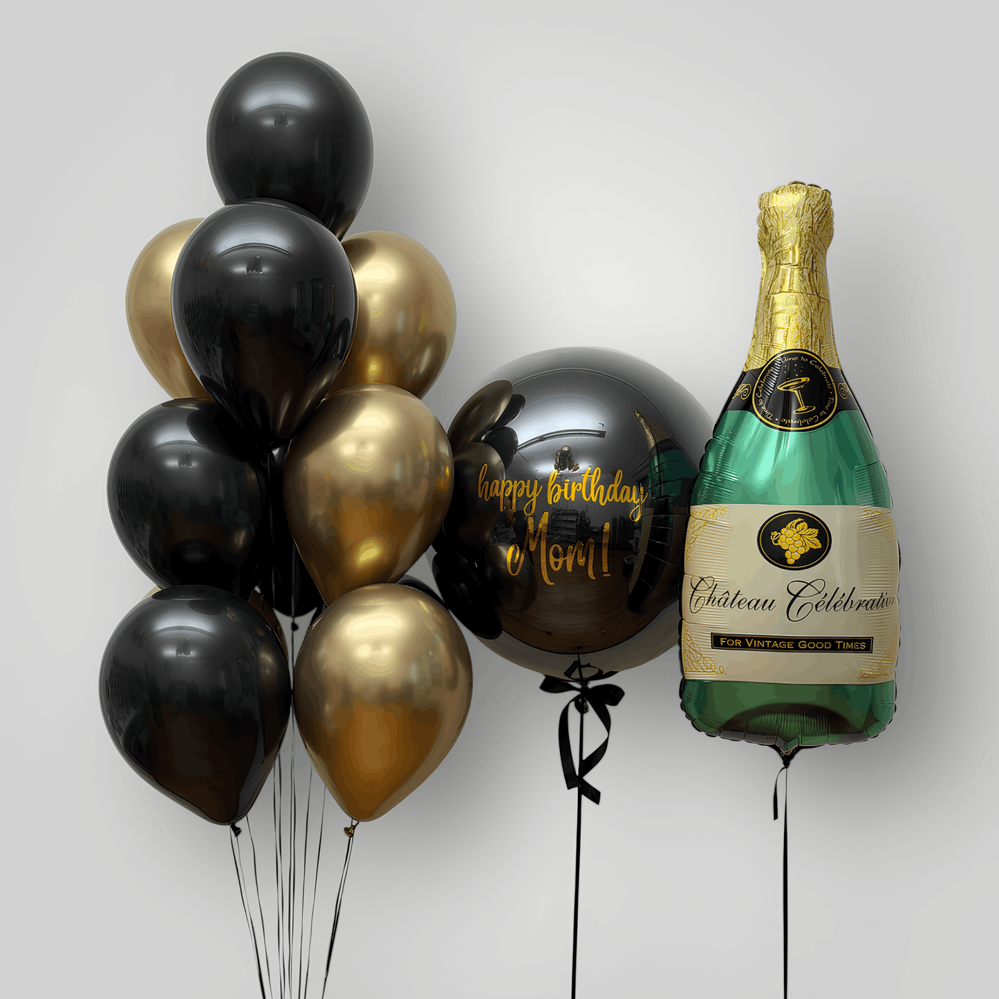 Black & Gold Champagne Set