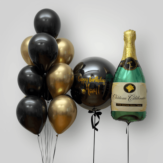 Black & Gold Champagne Set