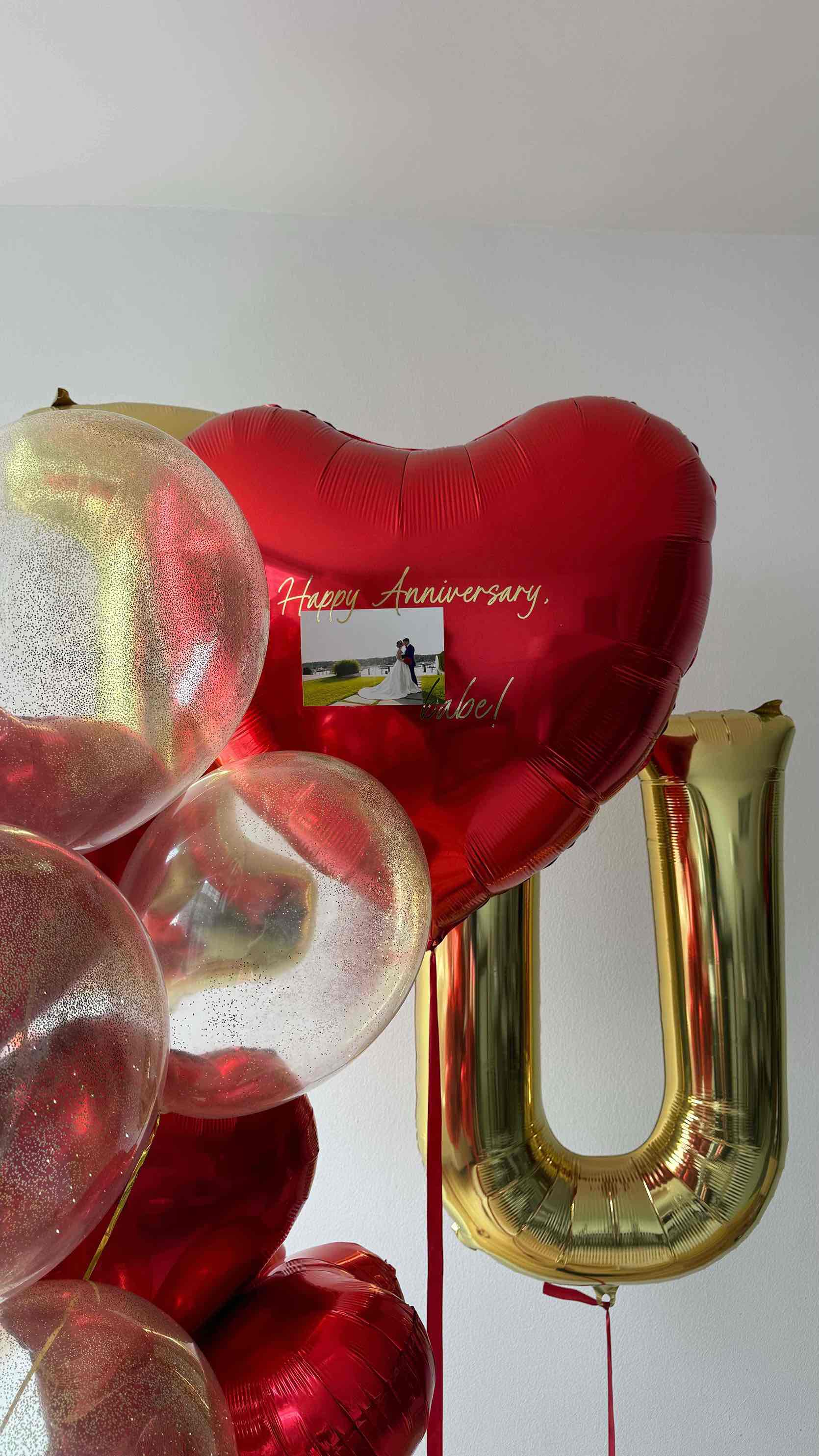 Red Gold Anniversary Balloon Set Customized 23 Balloons Red gold anniversary balloon set customized 23 balloons