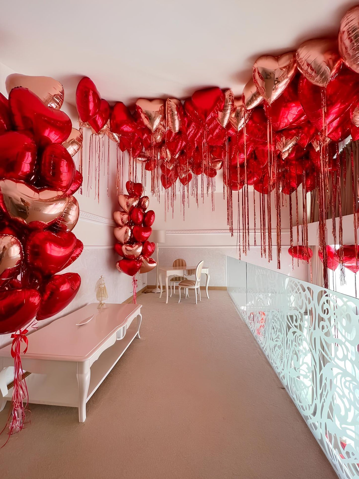 Red & Rose Gold Balloon Decoration