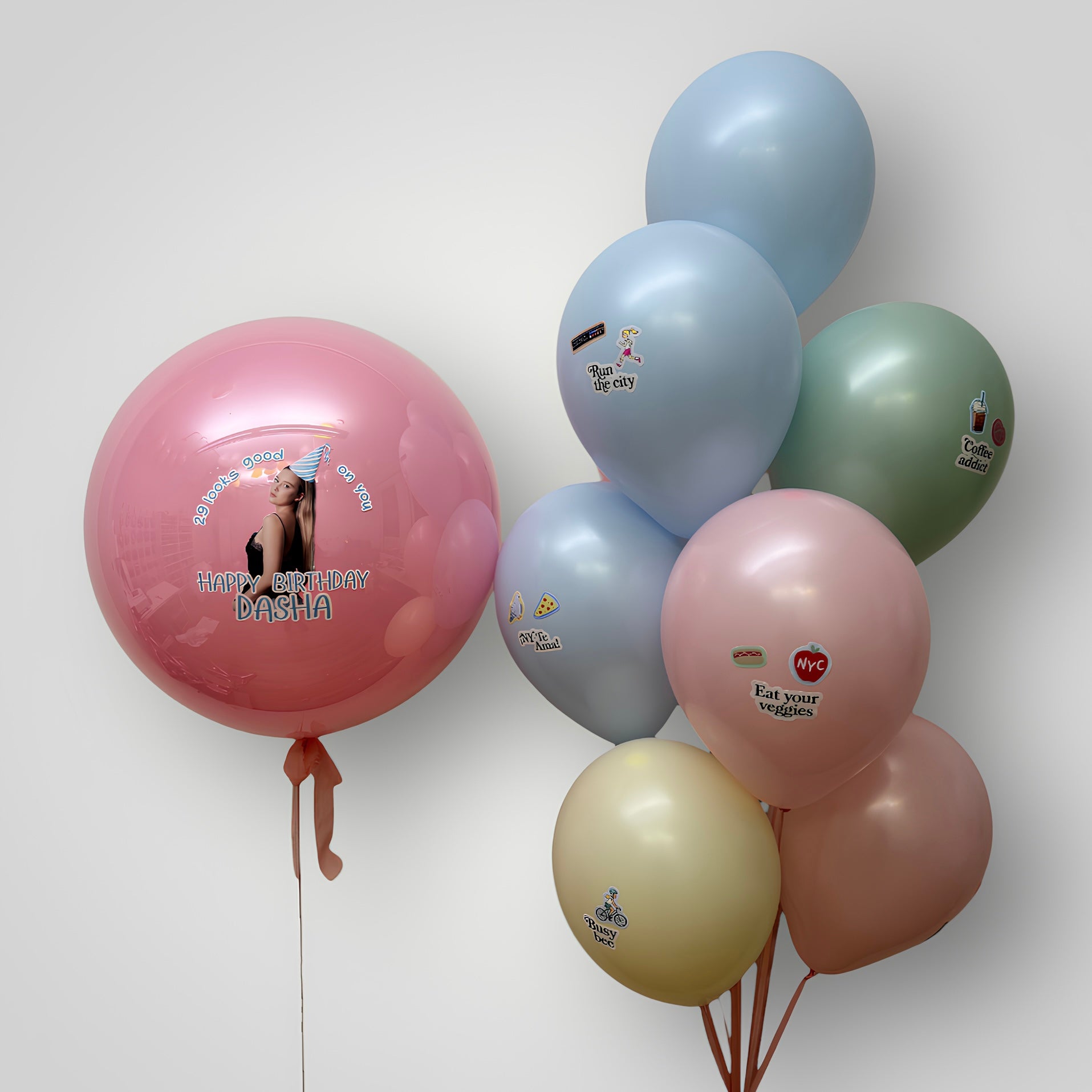 Personalized Photo Jumbo Balloon with Hobby Stickers